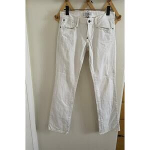Armani Exchange Jeans Women's 4 White Gold Embellished Vintage Straight Leg Y2K